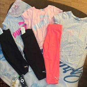 Puma Kids' Pink and Gray Apparel 3 sets bundle size 6